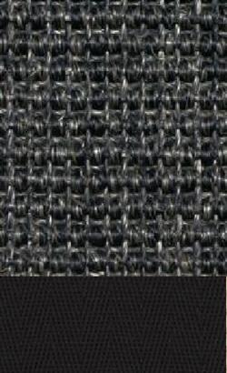 Sisal Salvador anthrazit 040 tæppe med kantbånd i sort